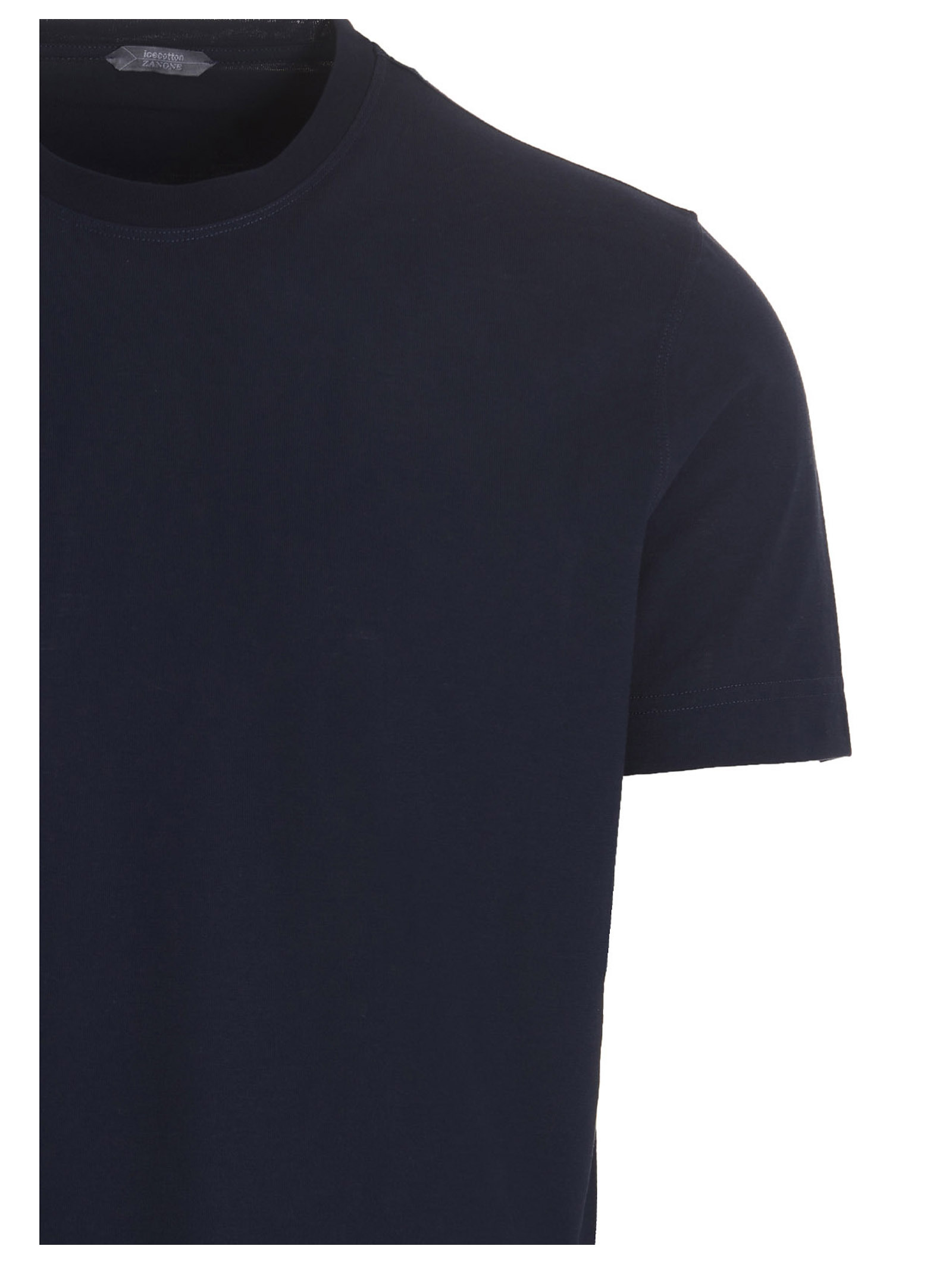 Zanone Regular-fit Cotton Knit Sweater With Ribbed Trims In Black