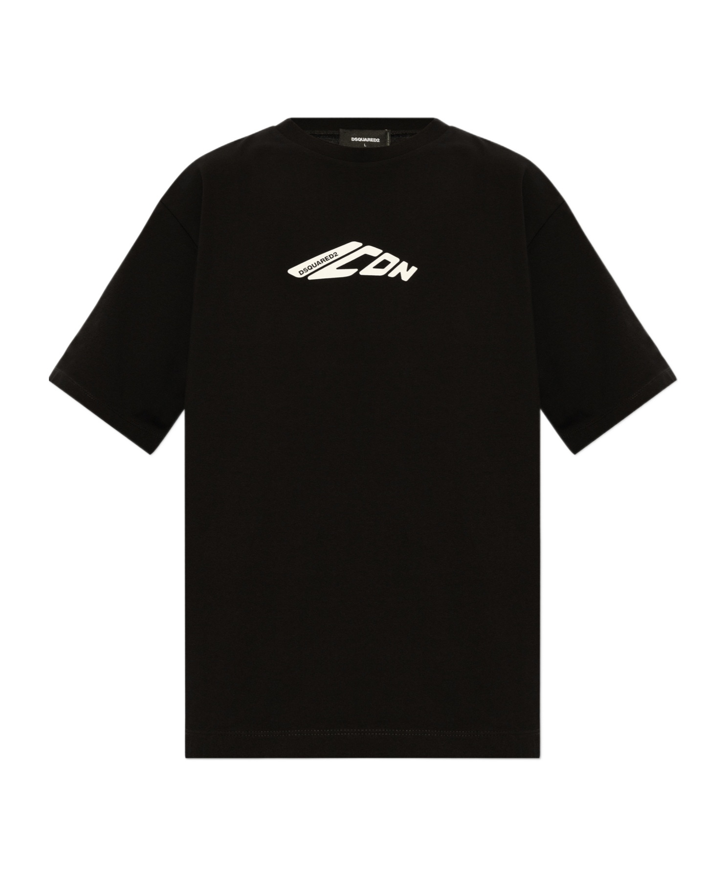 Dsquared2 Black T-shirt With Contrasting Icon Print In Black