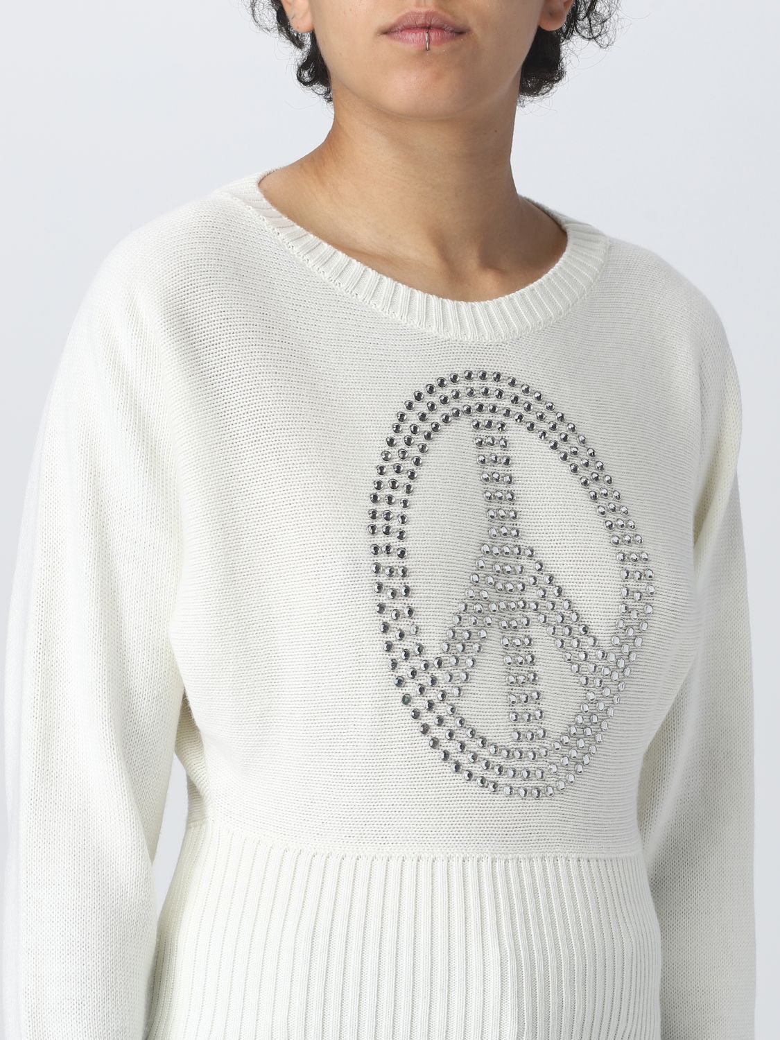 Moschino Long-sleeved Sweater In White
