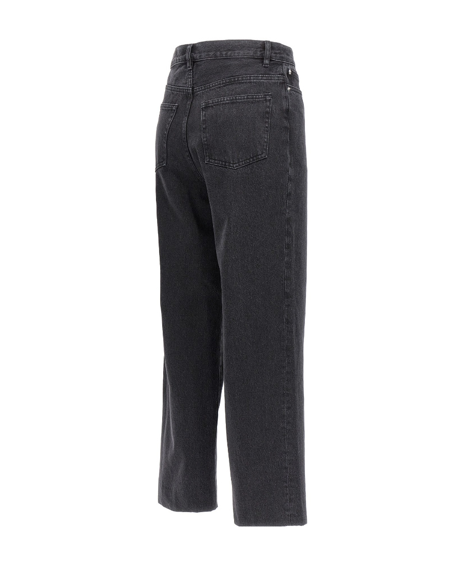 Apc A.p.c. High-waisted Wide-leg Jeans In Black