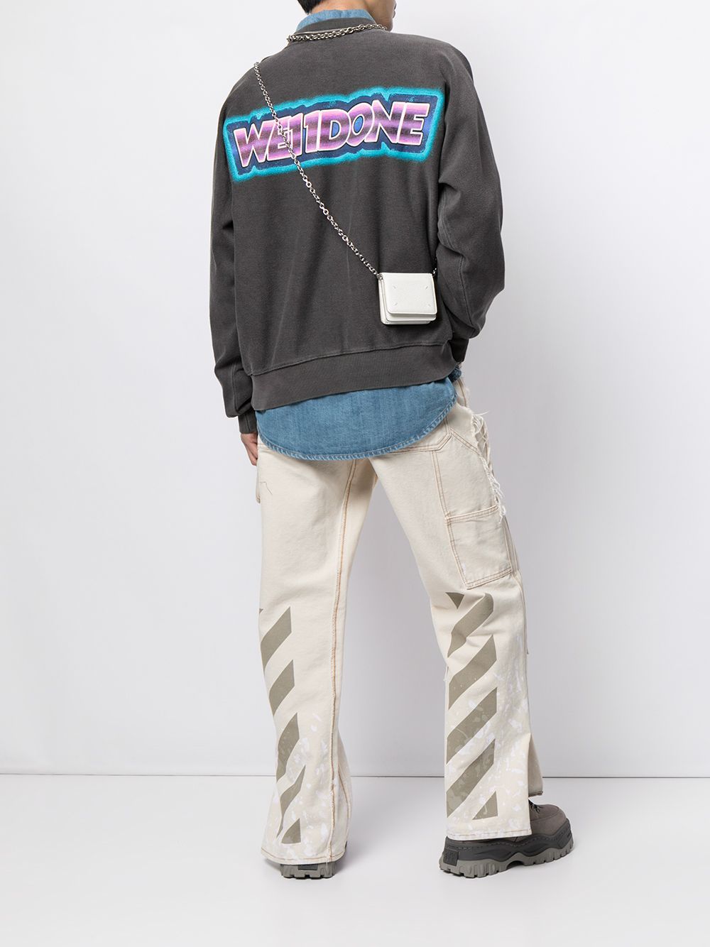 We11 Done Chest Logo-patch Sweatshirt In Black