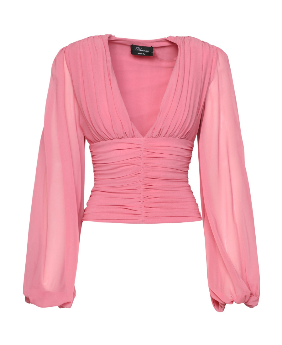 Blumarine Logo Blouse In Pink