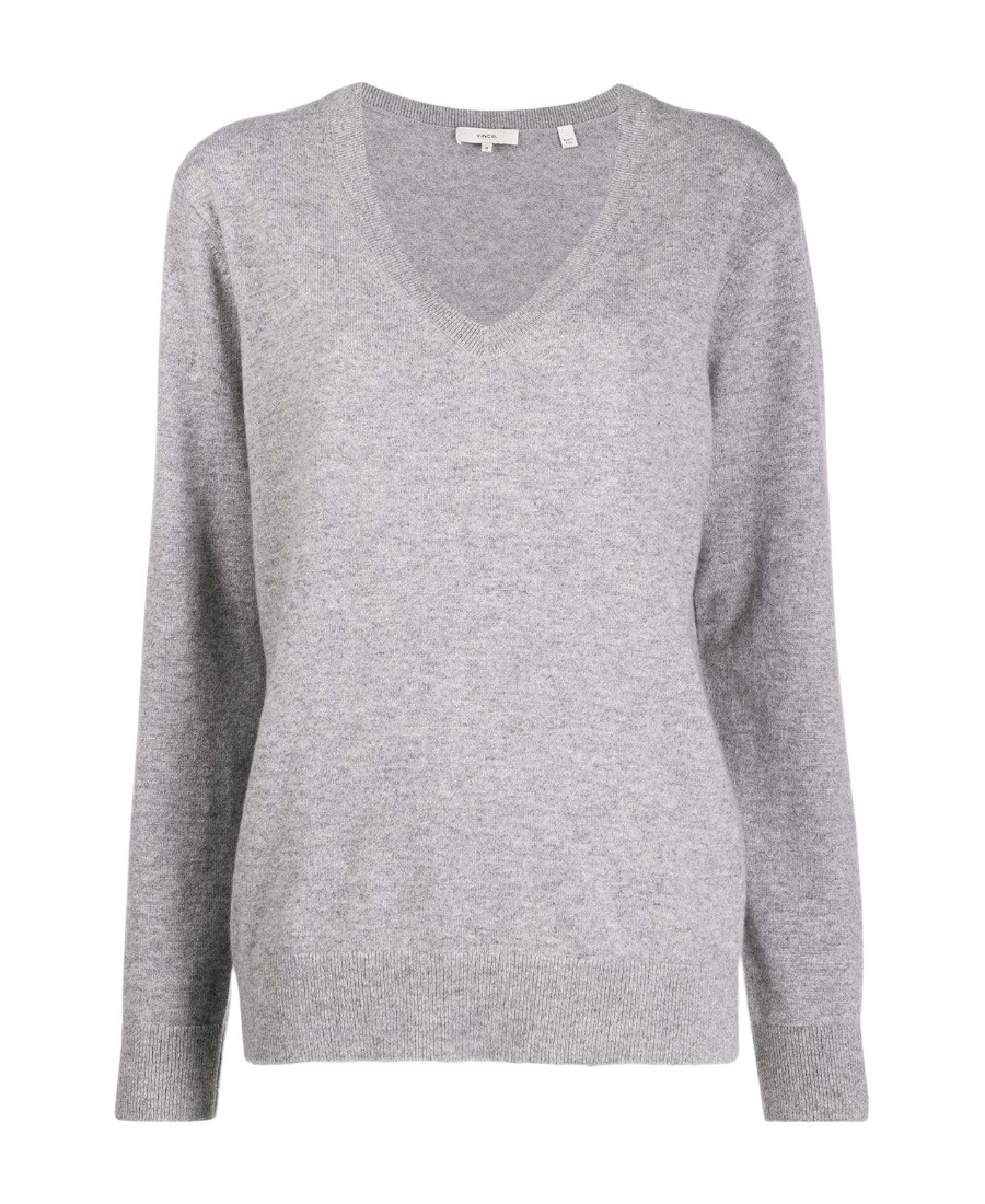 Vince Cashmere V-neck Jumper In Gray