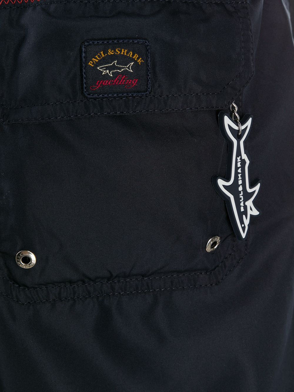 Paul & Shark Logo-patch Drawstring Swim Shorts In Black