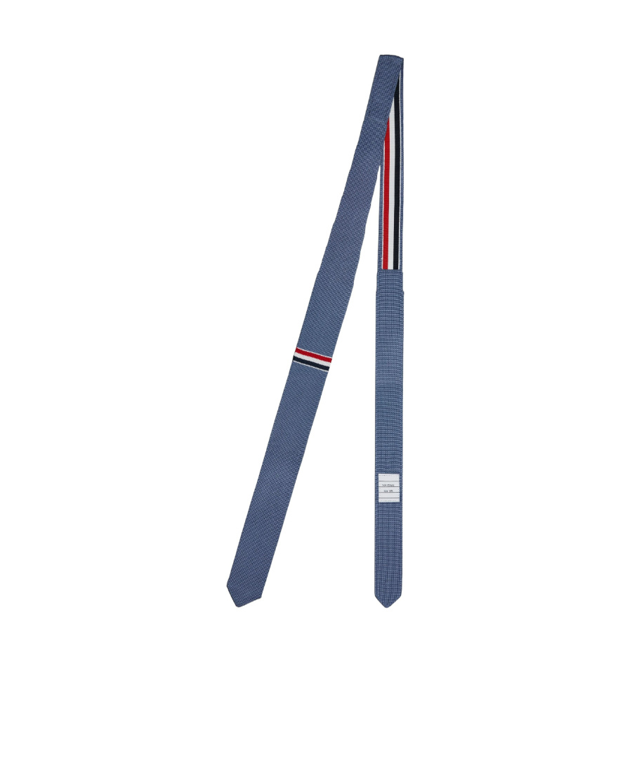 Thom Browne Double-face Jacquard Rwb Necktie In Blue