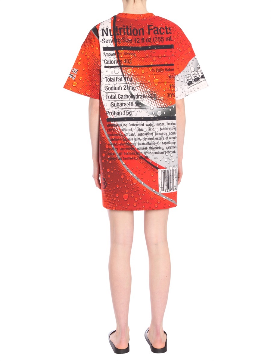 Moschino Coca Cola Cotton T-shirt Dress In Multicolor