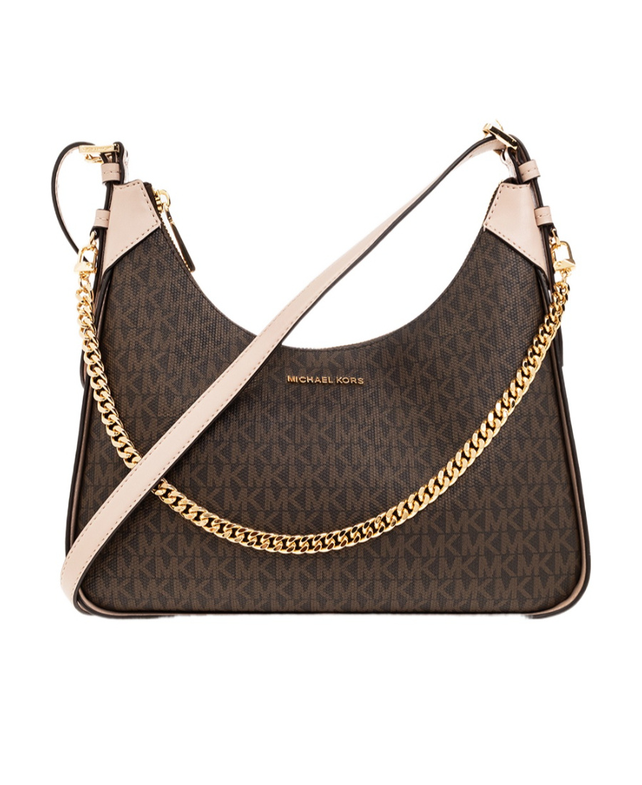 Michael Kors Monogram-pattern Satchel Bag In Brown