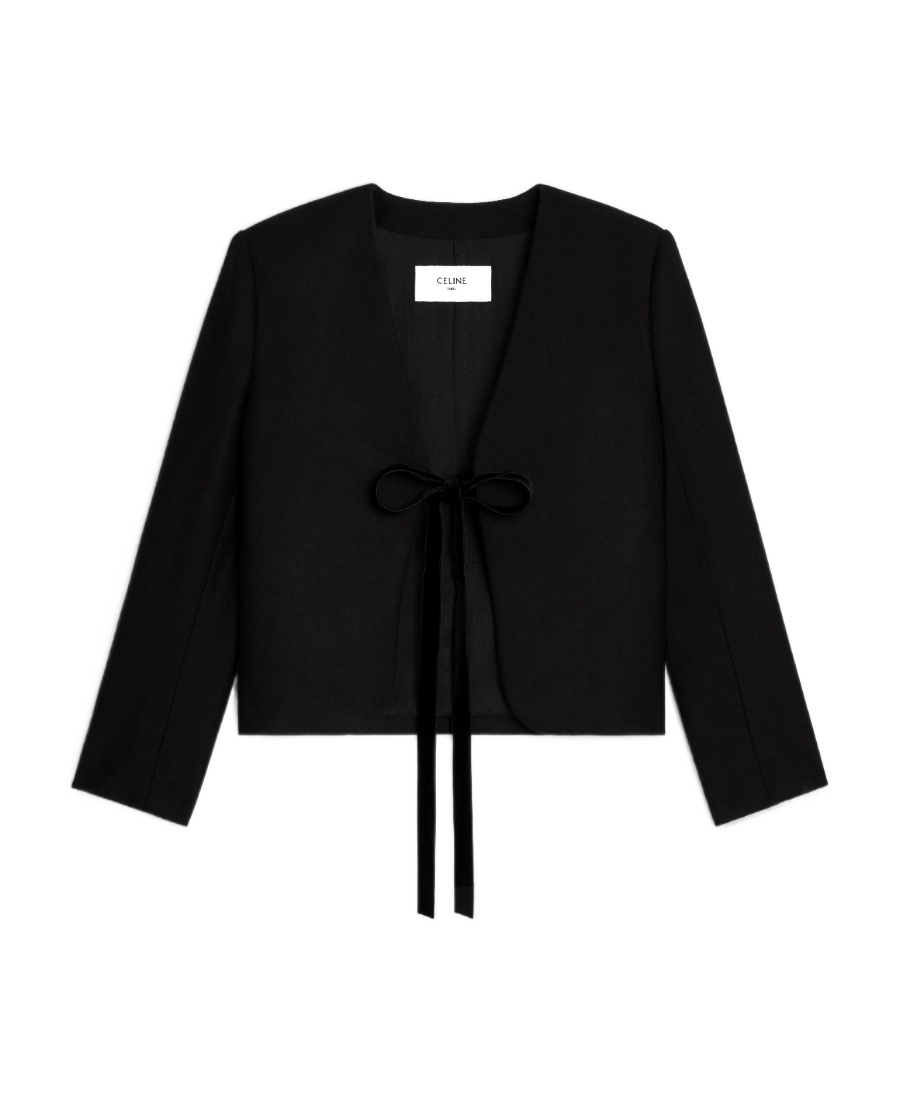 Celine Lace-up Cashmere Cardigan In Black