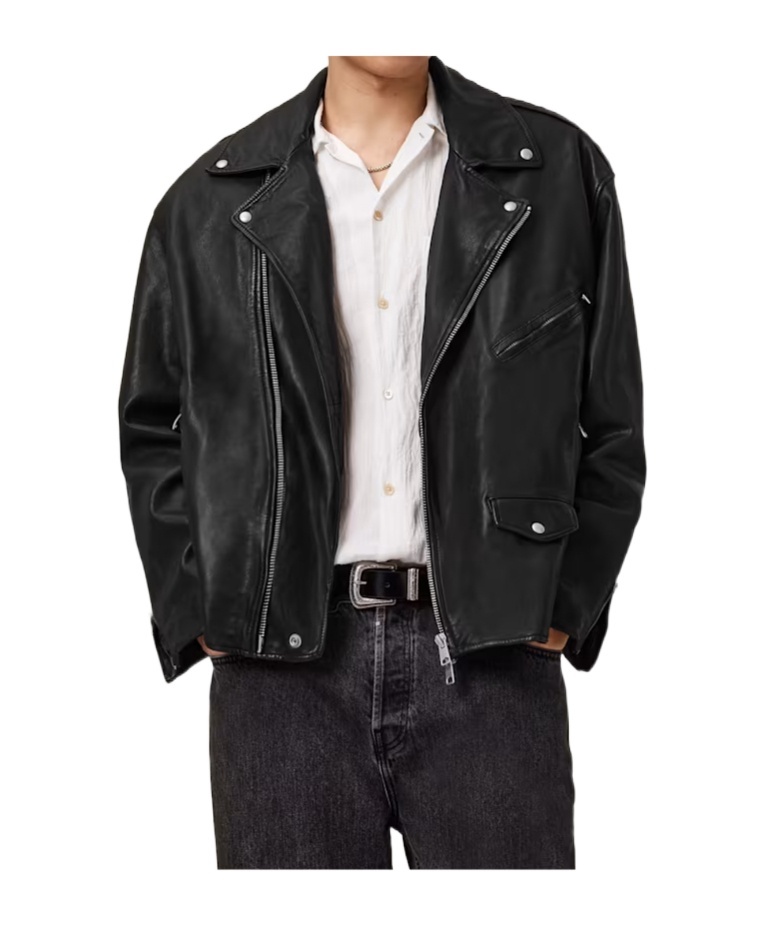 Allsaints Bradford Biker Jacket In Black