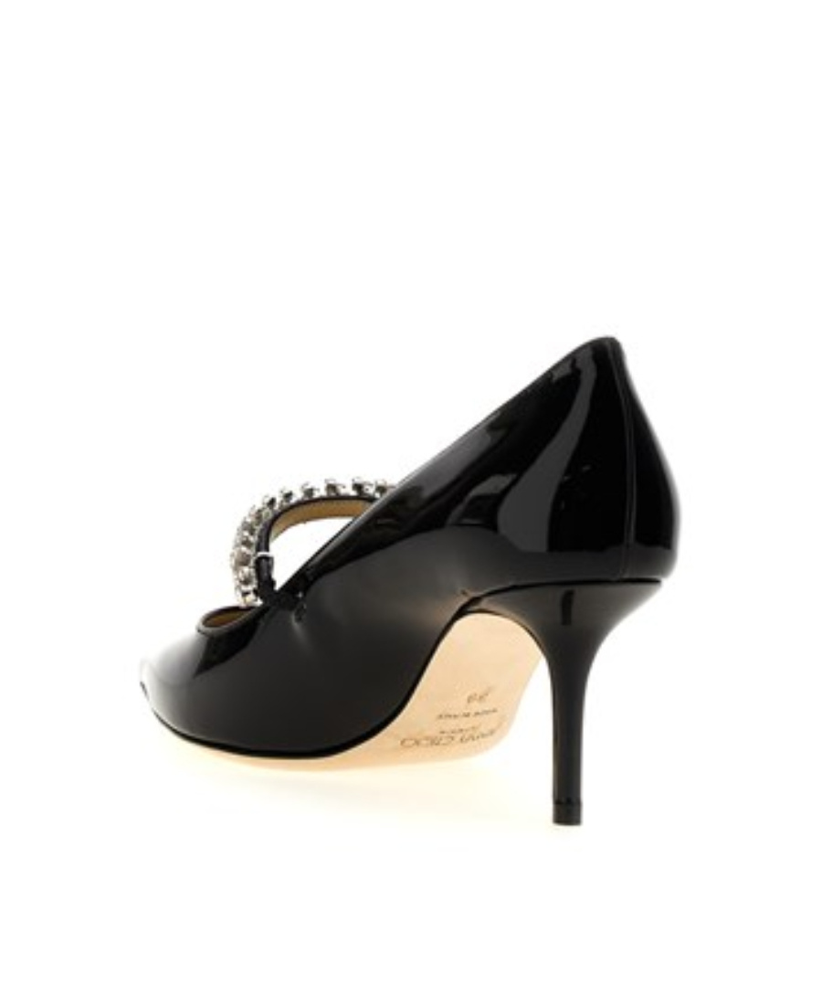 Jimmy Choo Jewel Strap Pointed Toe Pumps In Black