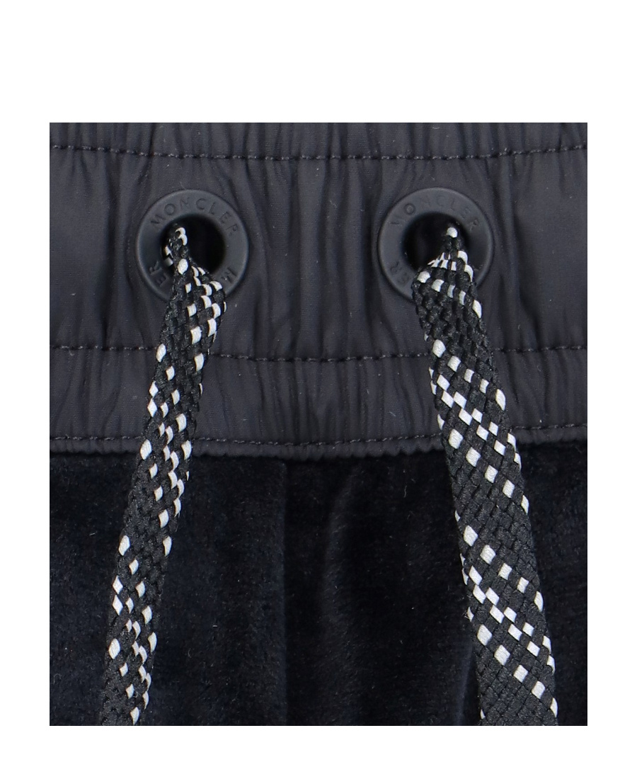 Moncler Straight Trousers With Elastic Waistband And Side Pockets In Black