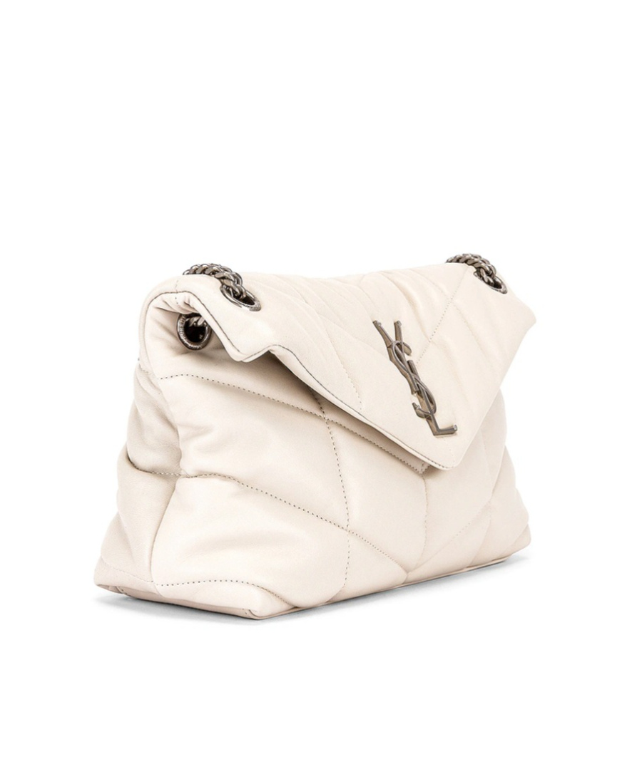 Saint Laurent Loulou Shoulder Bag In White