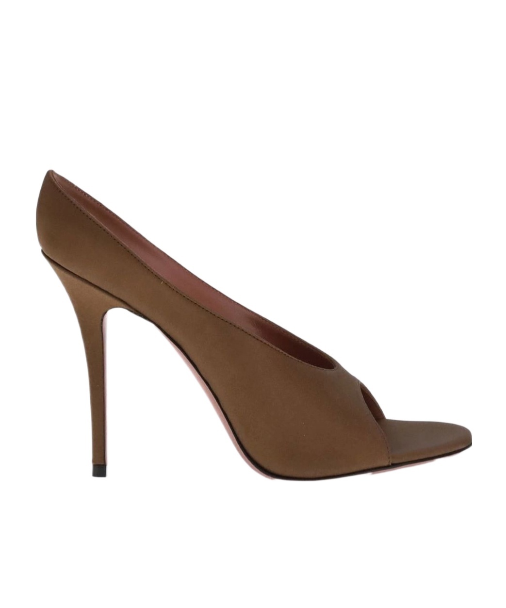 Amina Muaddi 105mm Anok Satin Peep-toe Sandals In Brown