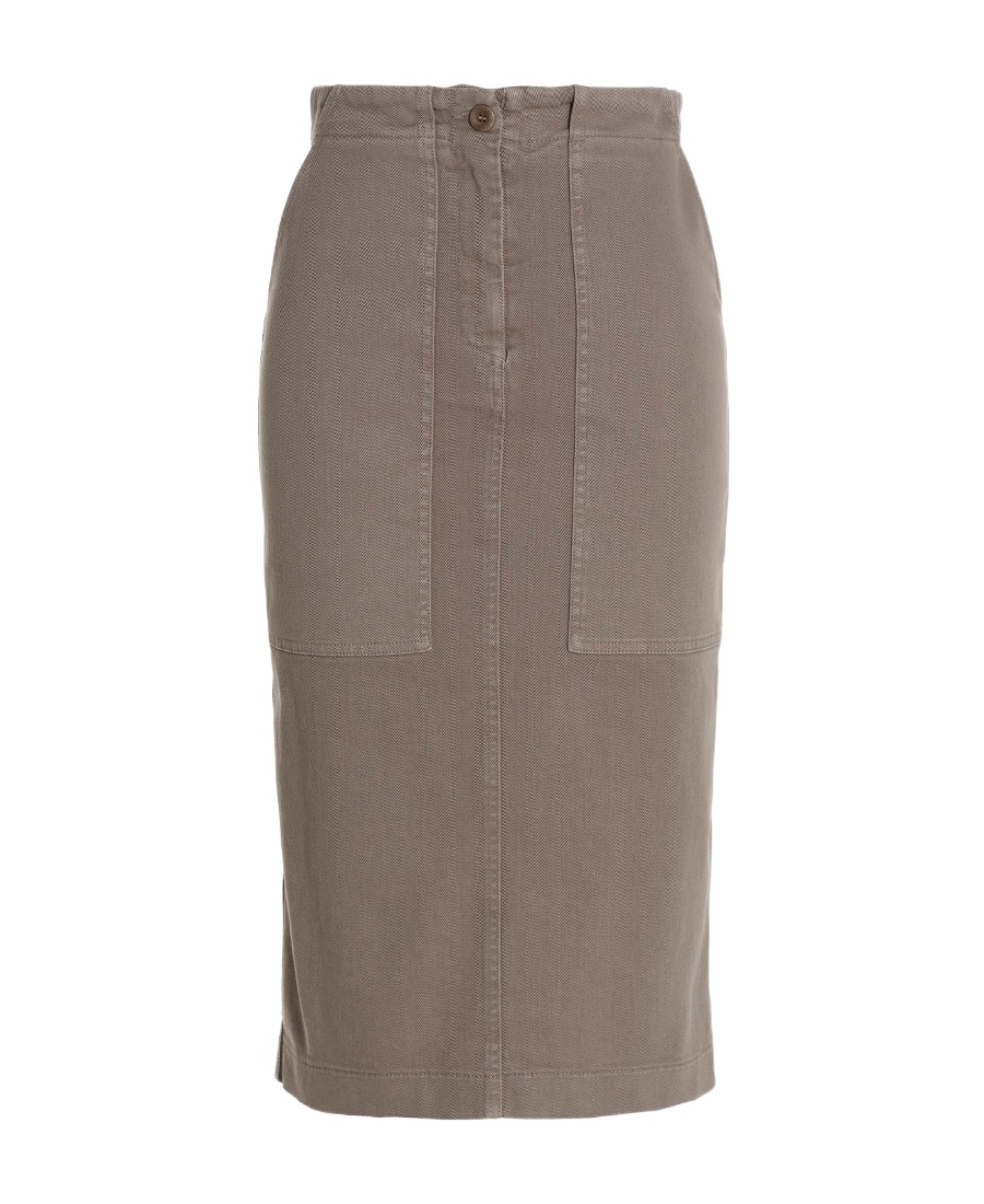 Nude Belt Ring Half Skirt In Gray