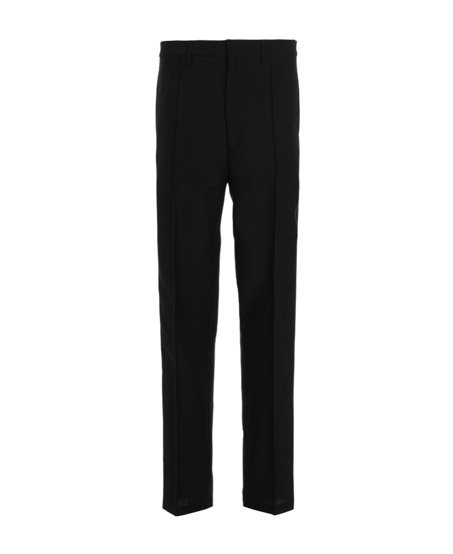 Prada Mens Black Slim-fit Straight-leg Woven Trousers In Black
