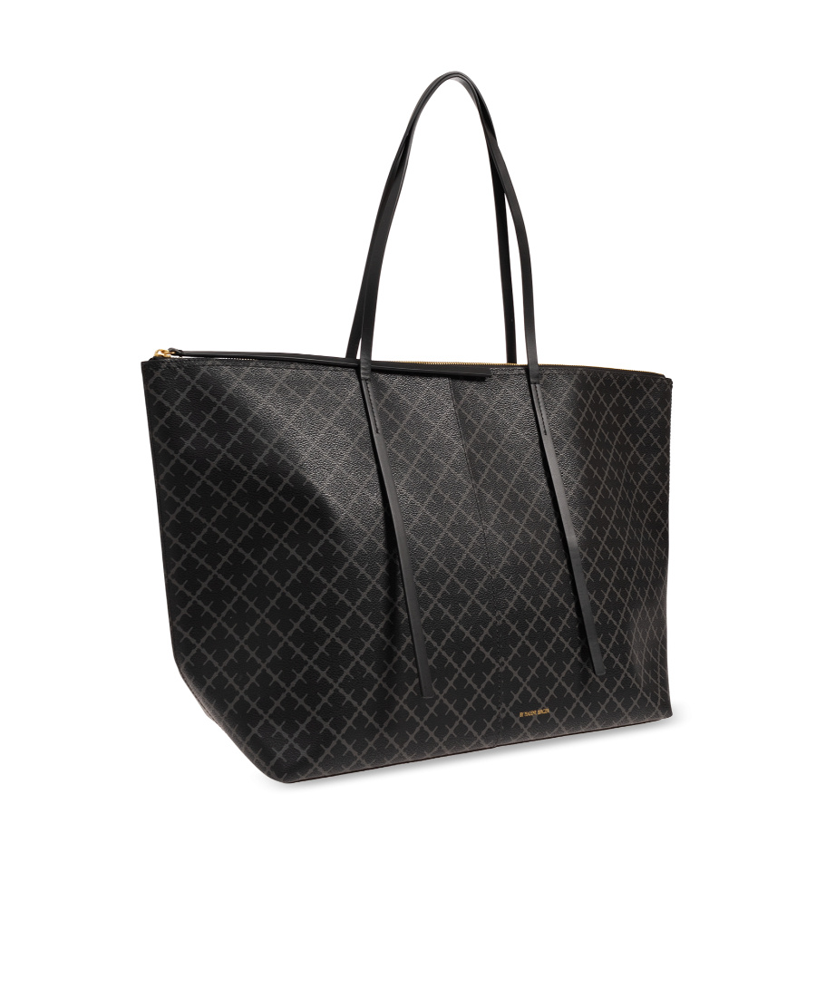 By Malene Birger Luze Monogram-print Tote Bag In Black