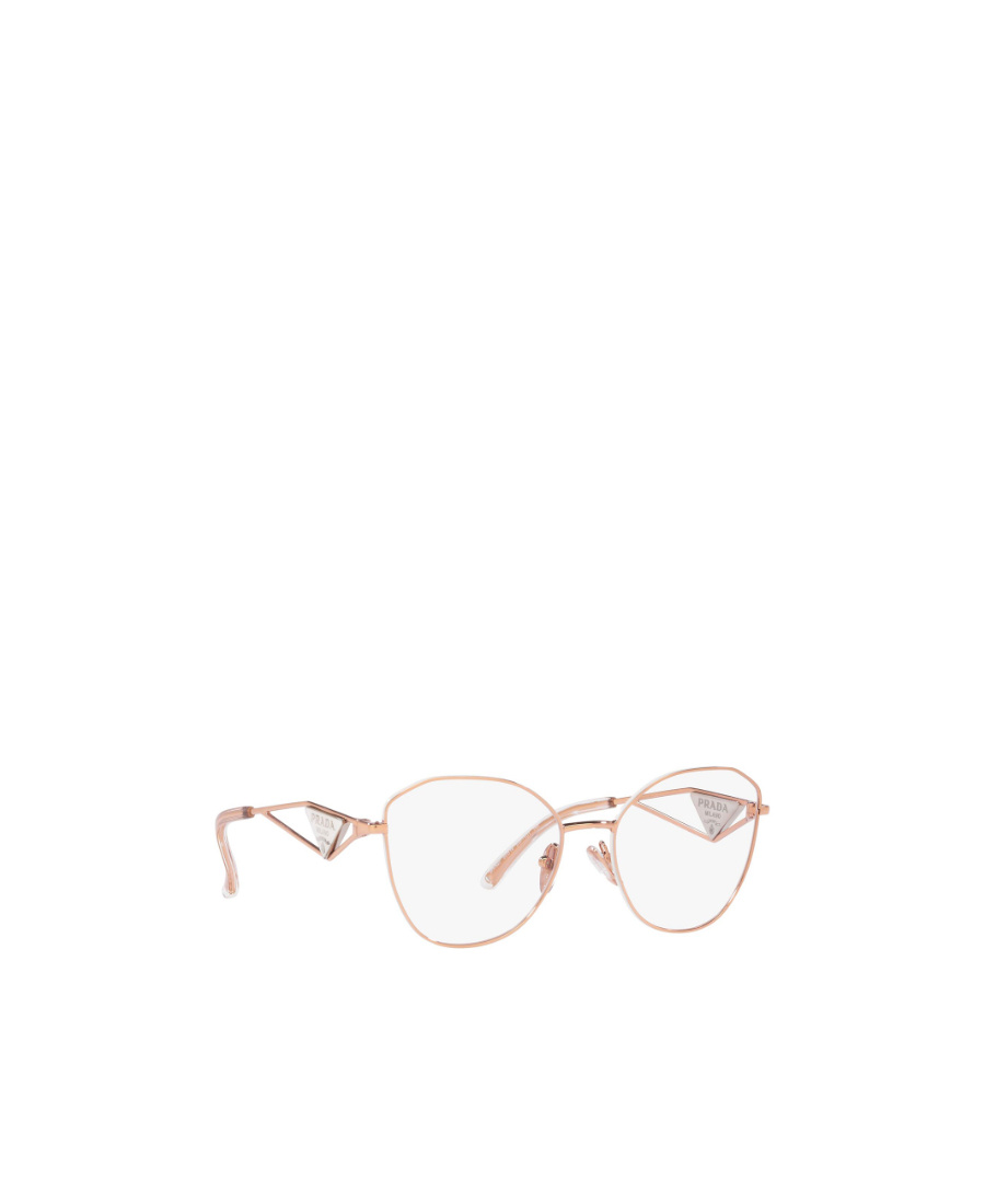 Prada 54mm Round Optical Glasses In White