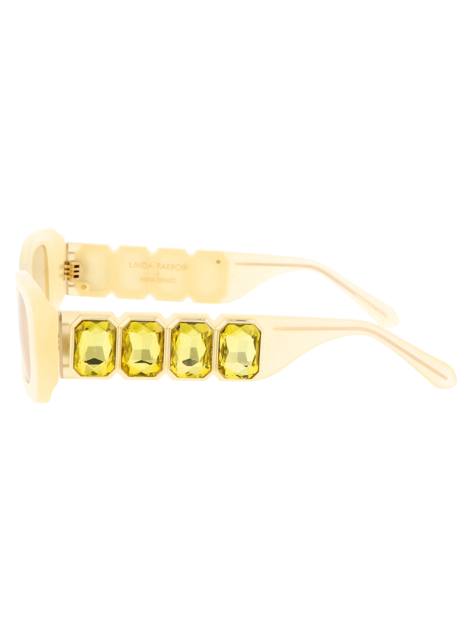 Linda Farrow Logo Sunglasses In Nude