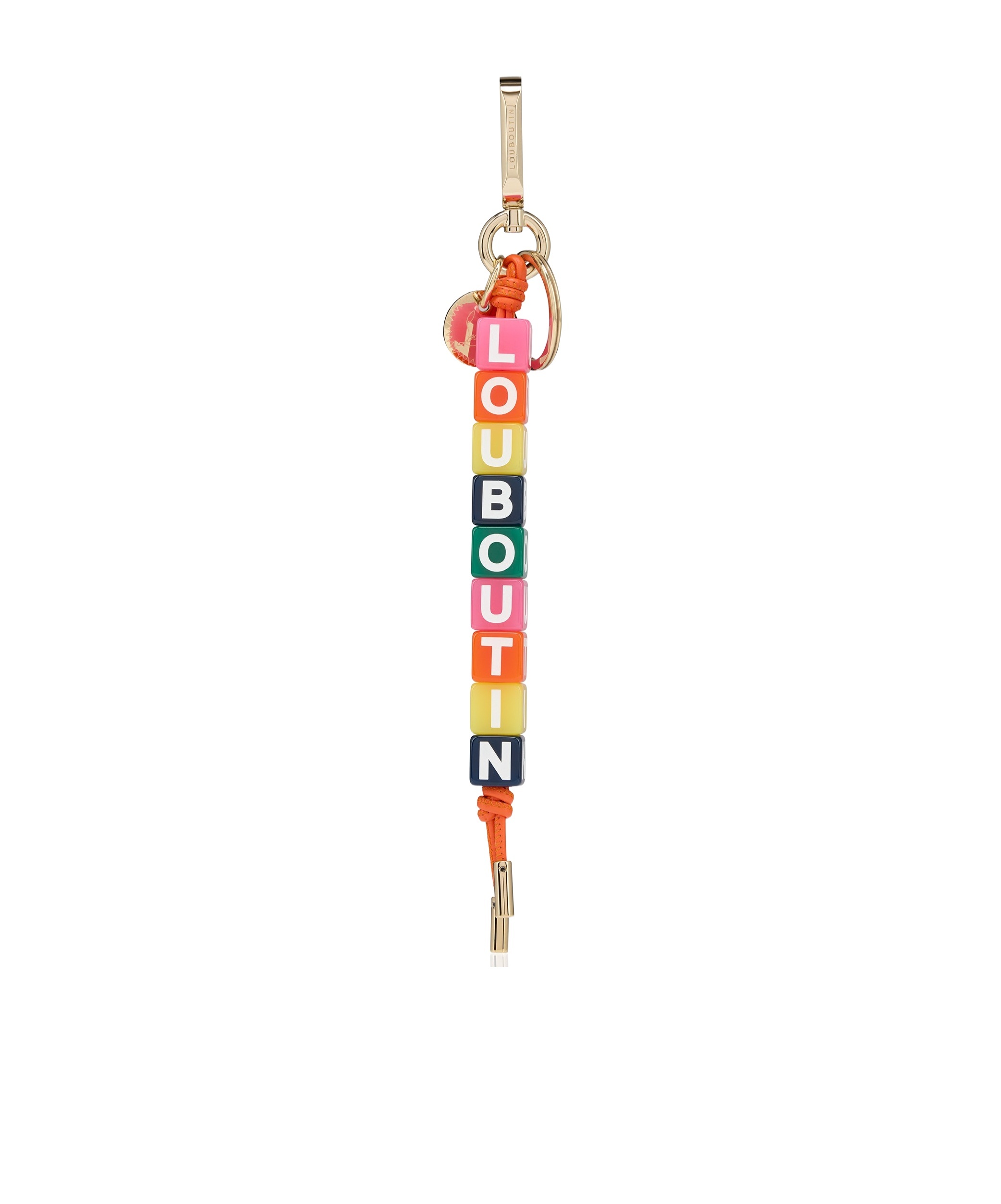 Christian Louboutin Logo Keychain In Gold