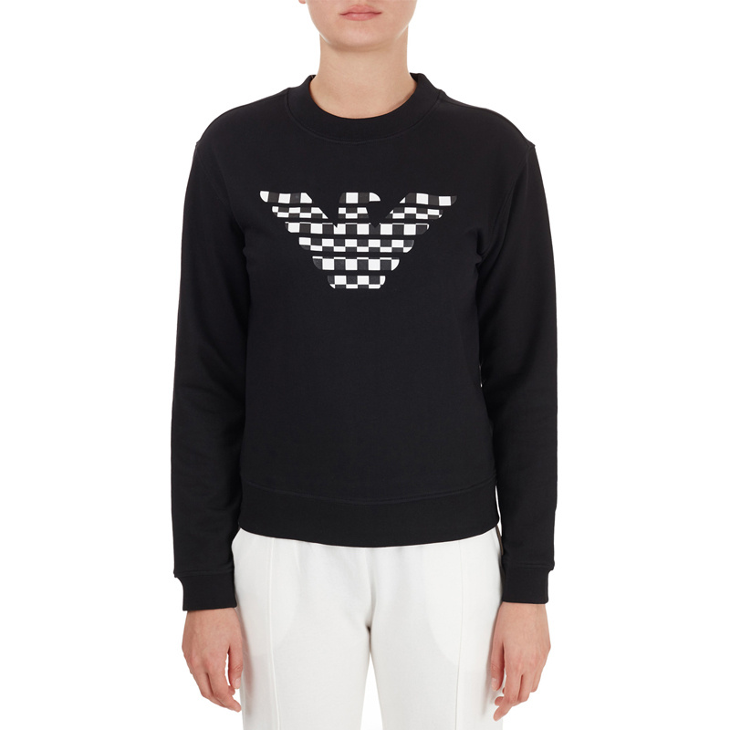 EMPORIO ARMANI CHECKERBOARD LOGO SWEATSHIRT