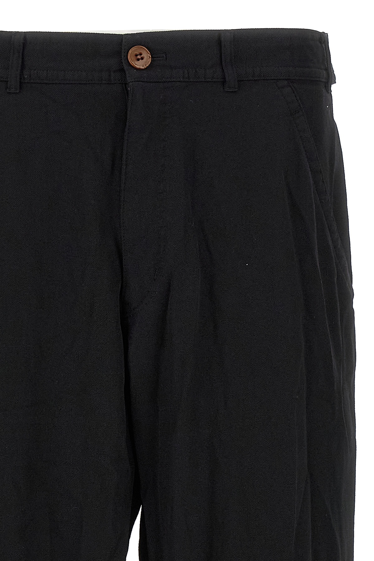 Comme Des Garçons Front Pleated Trousers With Back And Side Pockets In Black