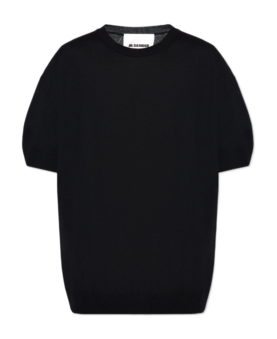 Jil Sander Short-sleeve Wool Jumper In Black