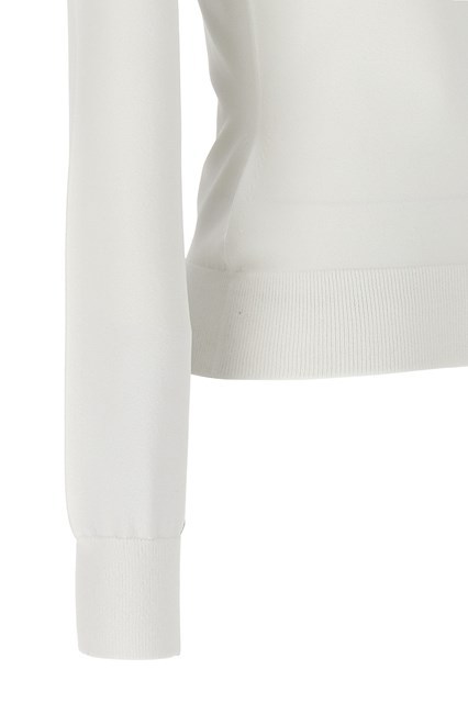 Alexander Mcqueen Square-neck Fine-knit Top In White