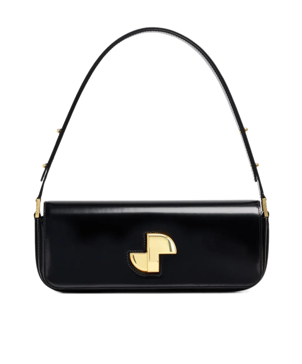 Patou Shoulder Bag With Structured Silhouette And Adjustable Strap In Black
