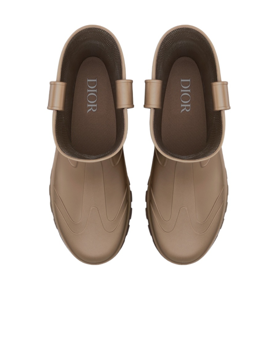 Dior Garden Logo Rain Boots In Brown