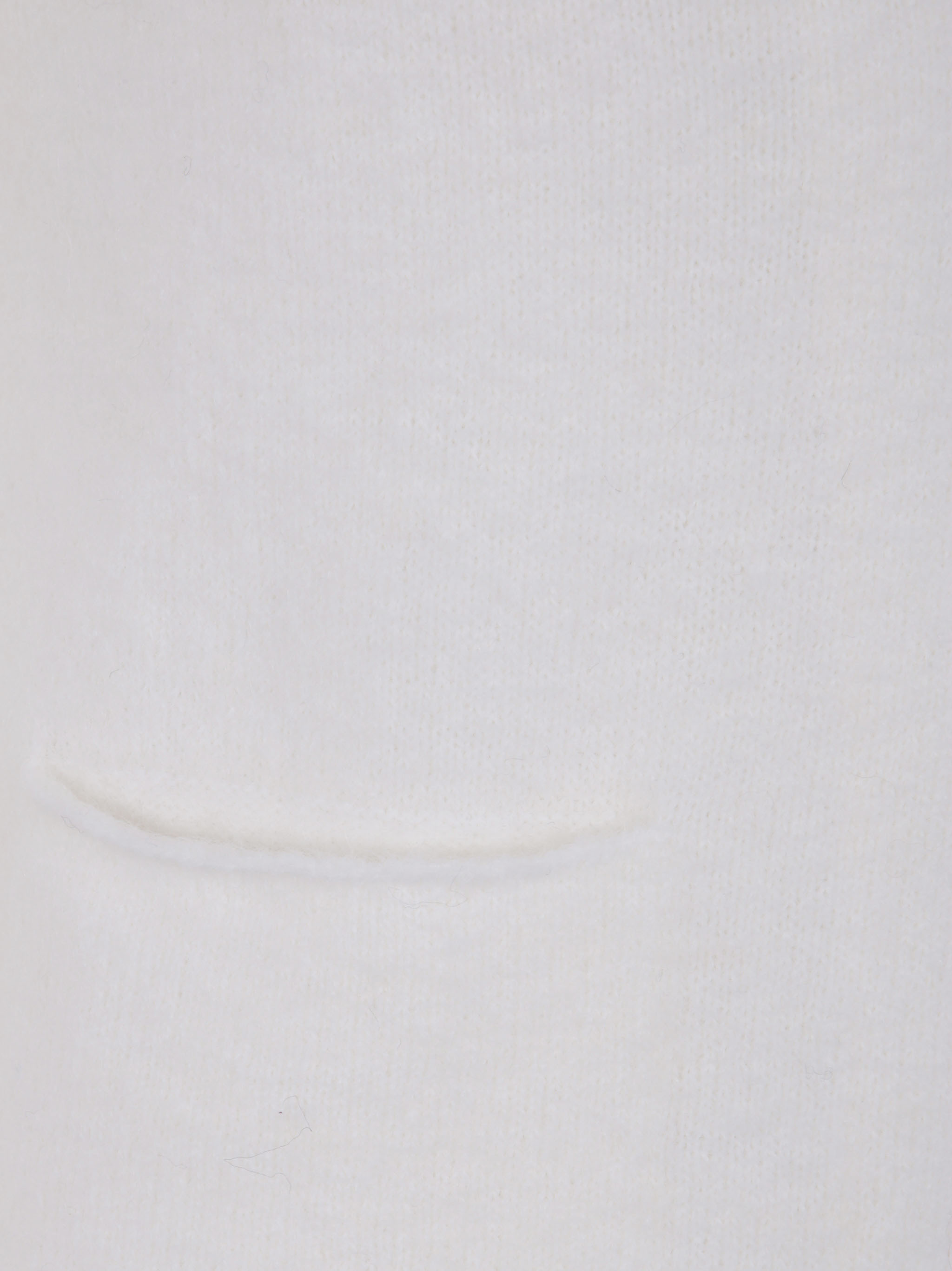 Baserange Single-breasted Knitted Jacket In White