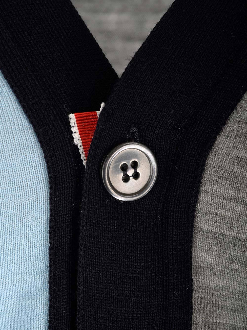 Shop Thom Browne 4-bar Stripe V-neck Cardigan In Gray
