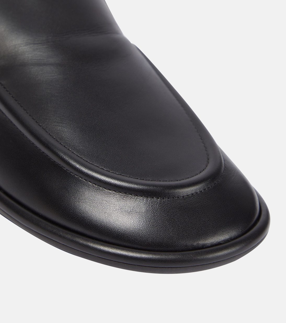 The Row Canal Leather Loafers In Black