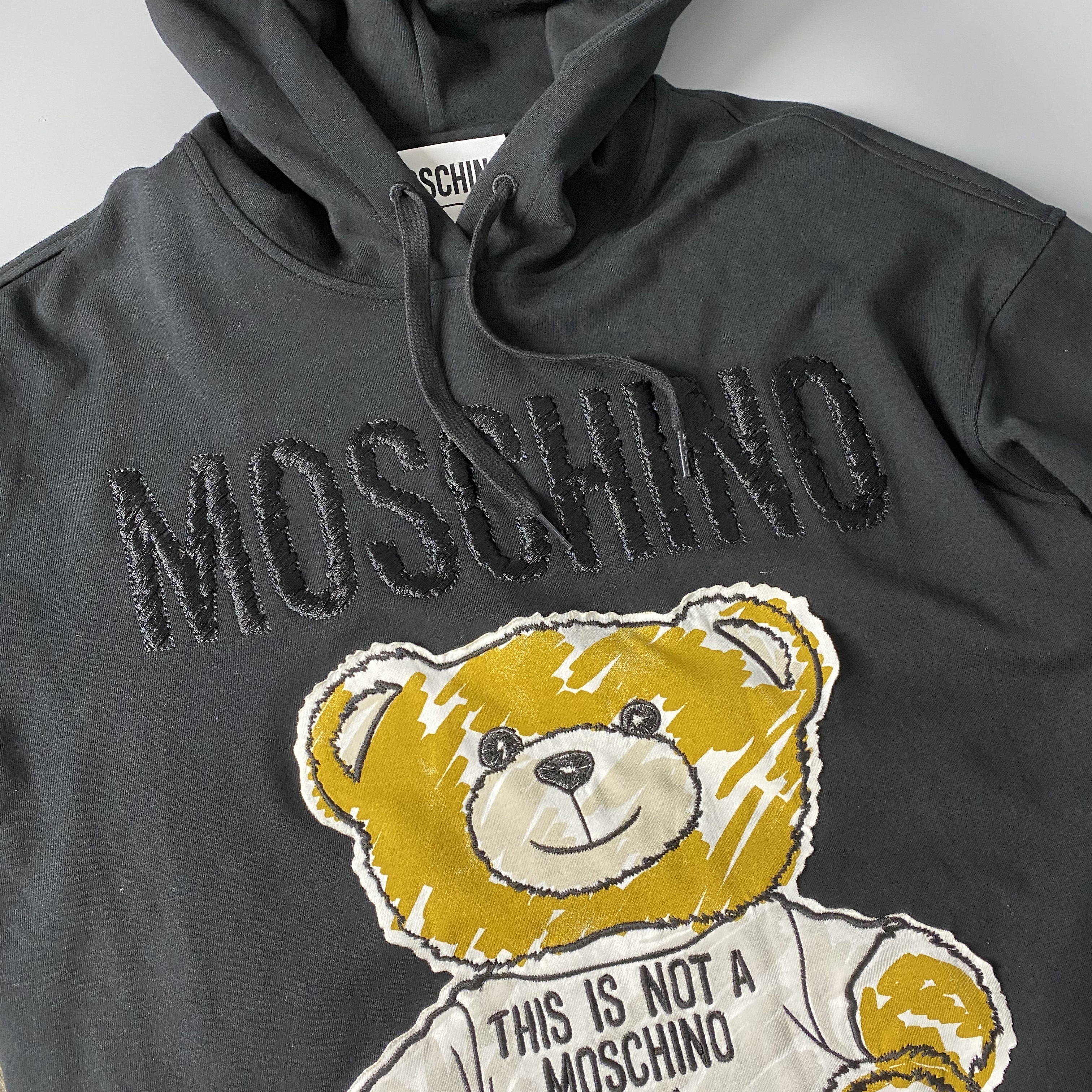 Moschino Bear Pattern Long Sweater In Black