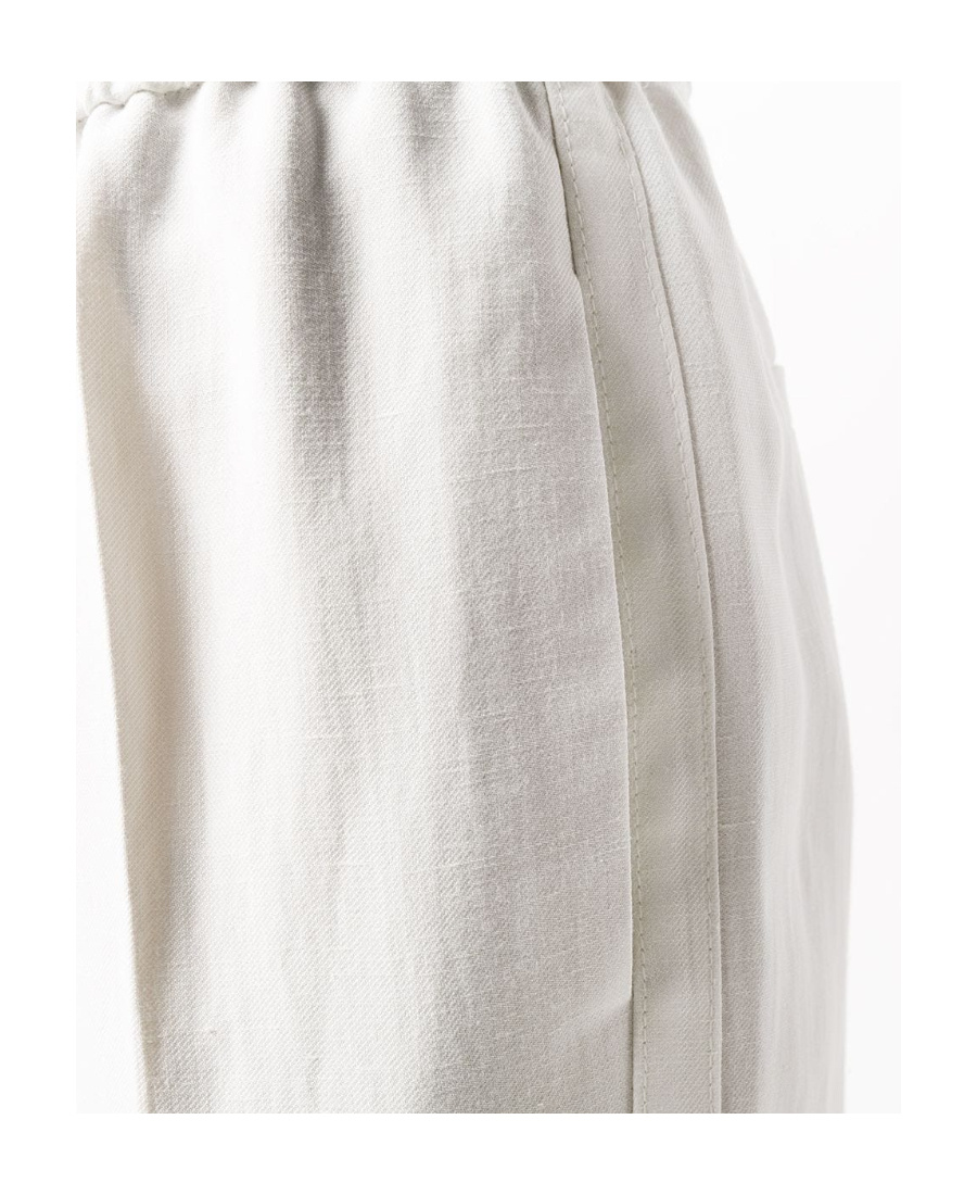 Brunello Cucinelli Cropped Stripe Detail Trousers In White