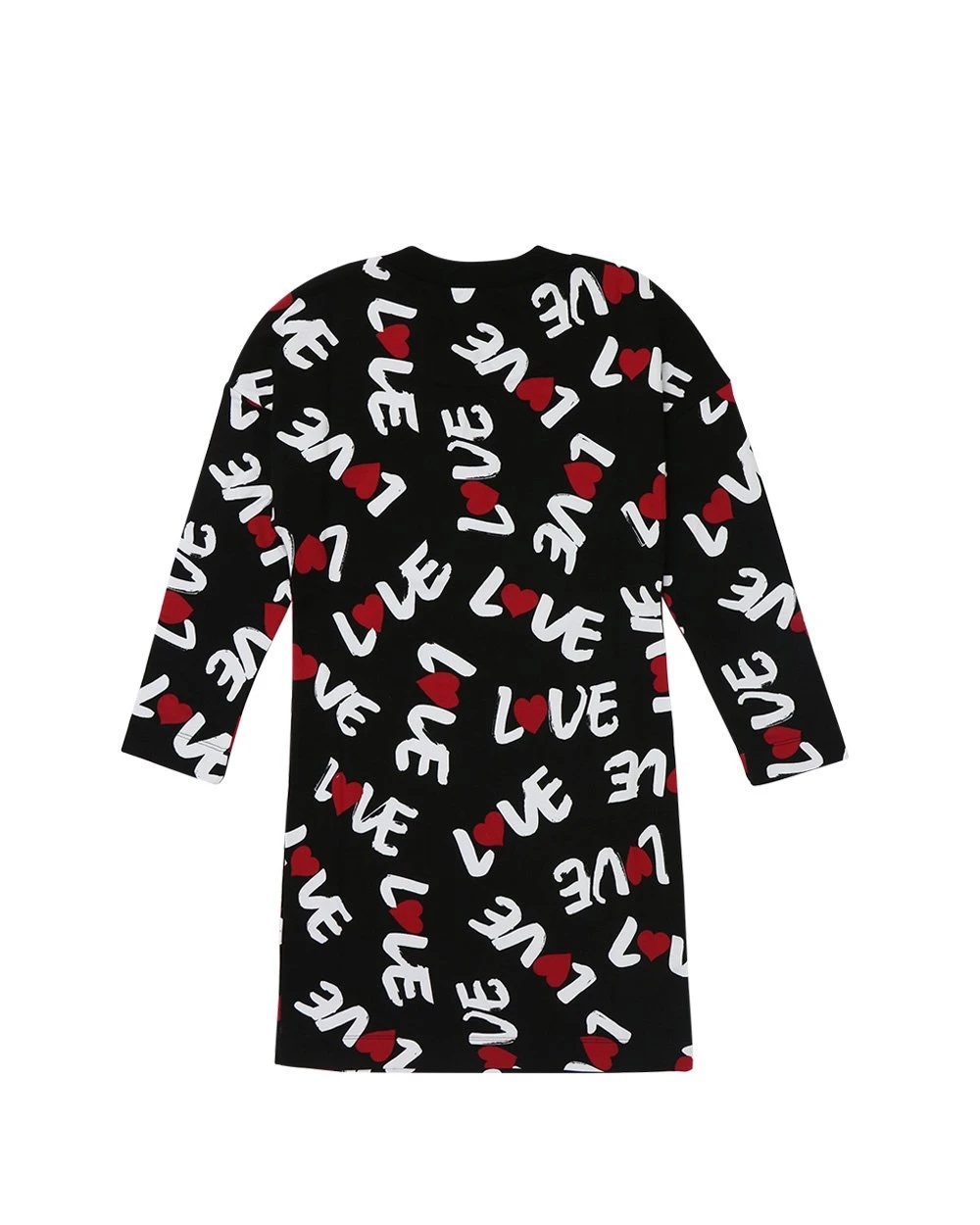 MOSCHINO LONG-SLEEVED SLOGAN SHORT DRESS