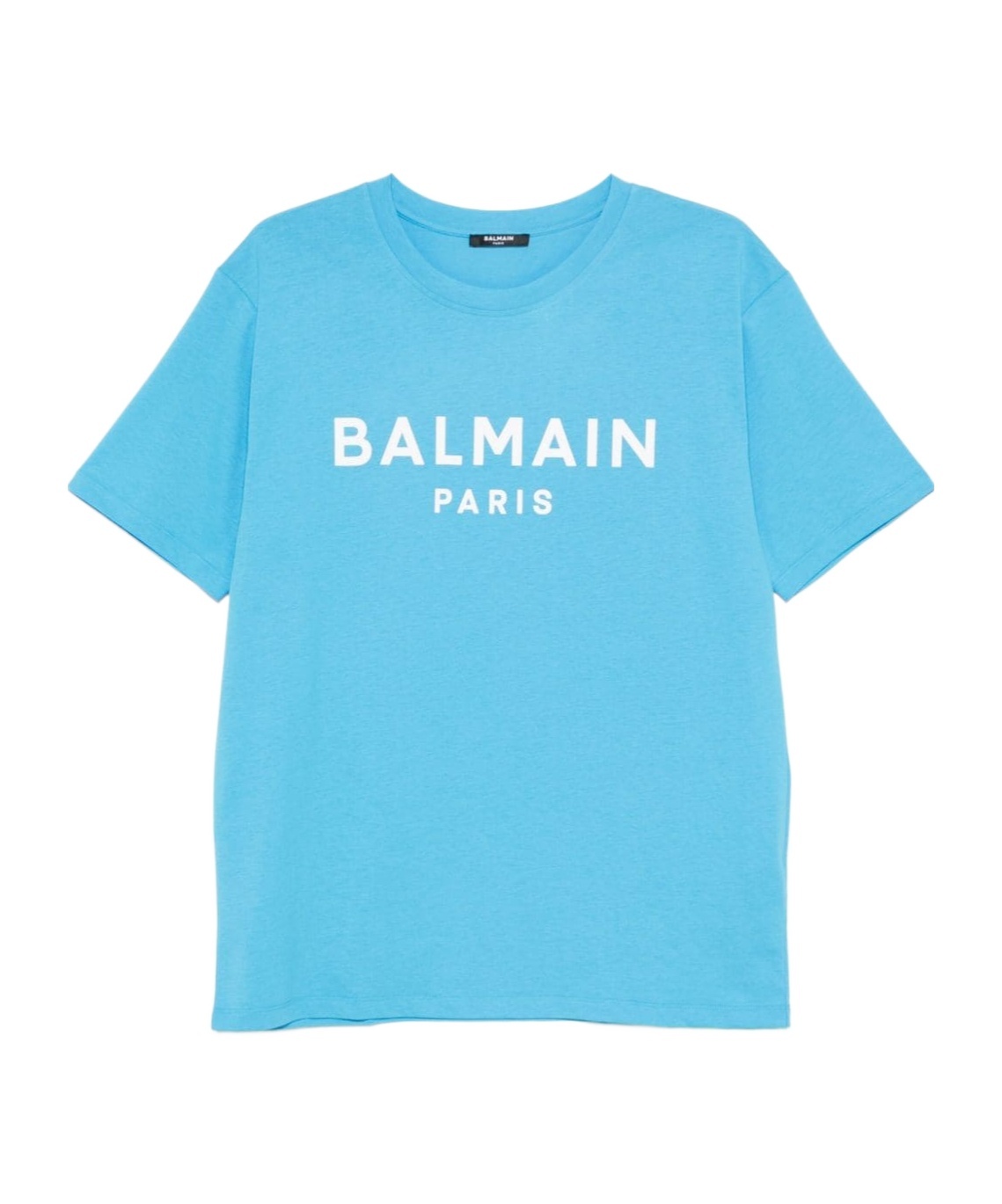 Balmain Organic Cotton Logo Graphic T-shirt In Blue