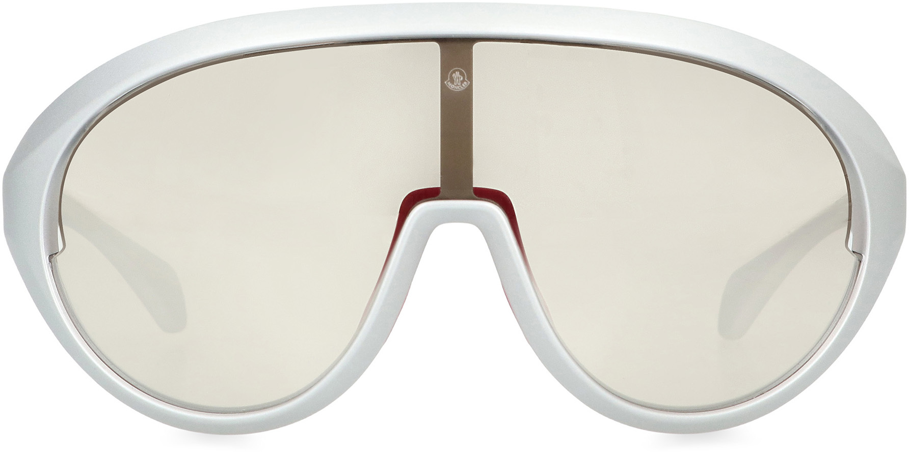 Moncler Oval Sunglasses Curved Frame In White