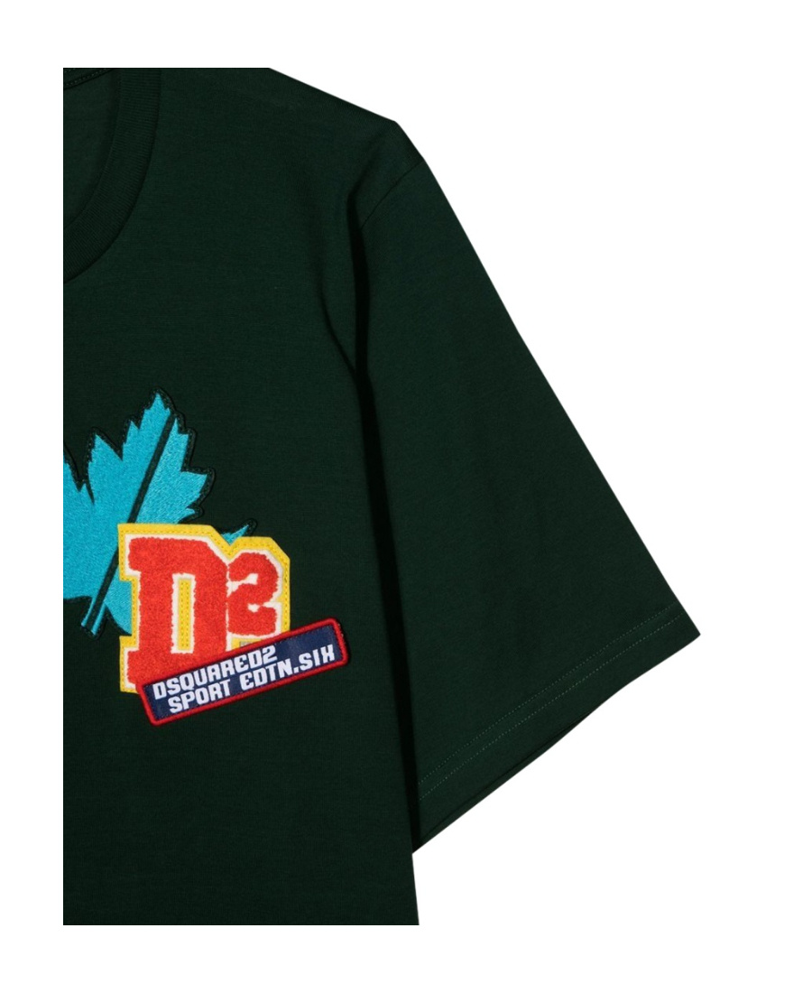 Dsquared2 Kids Logo Patch Crewneck T-shirt In Black