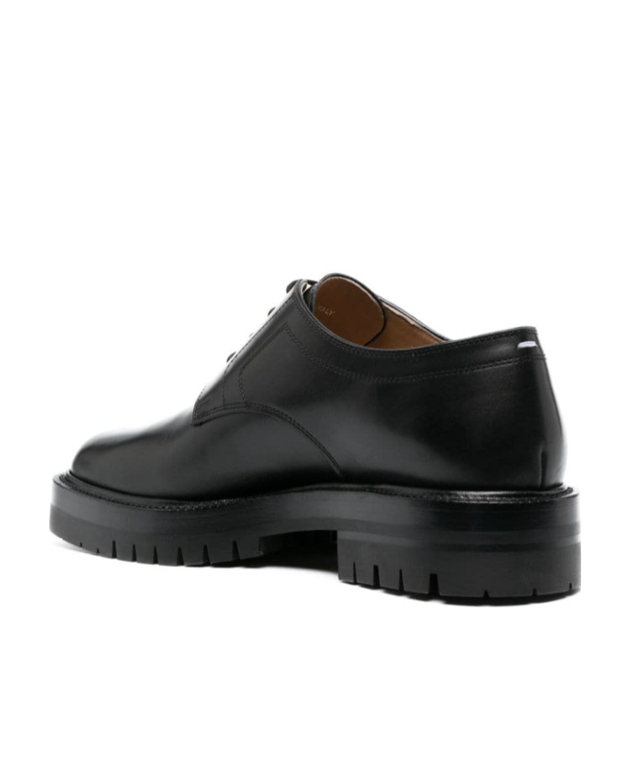 Maison Margiela Women's Leather Tabi Lace-up Shoes In Black