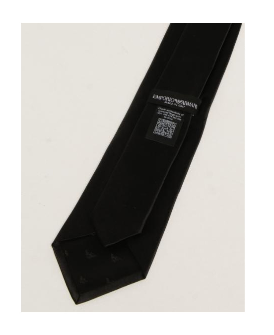 Emporio Armani Textured Silk Tie In Black