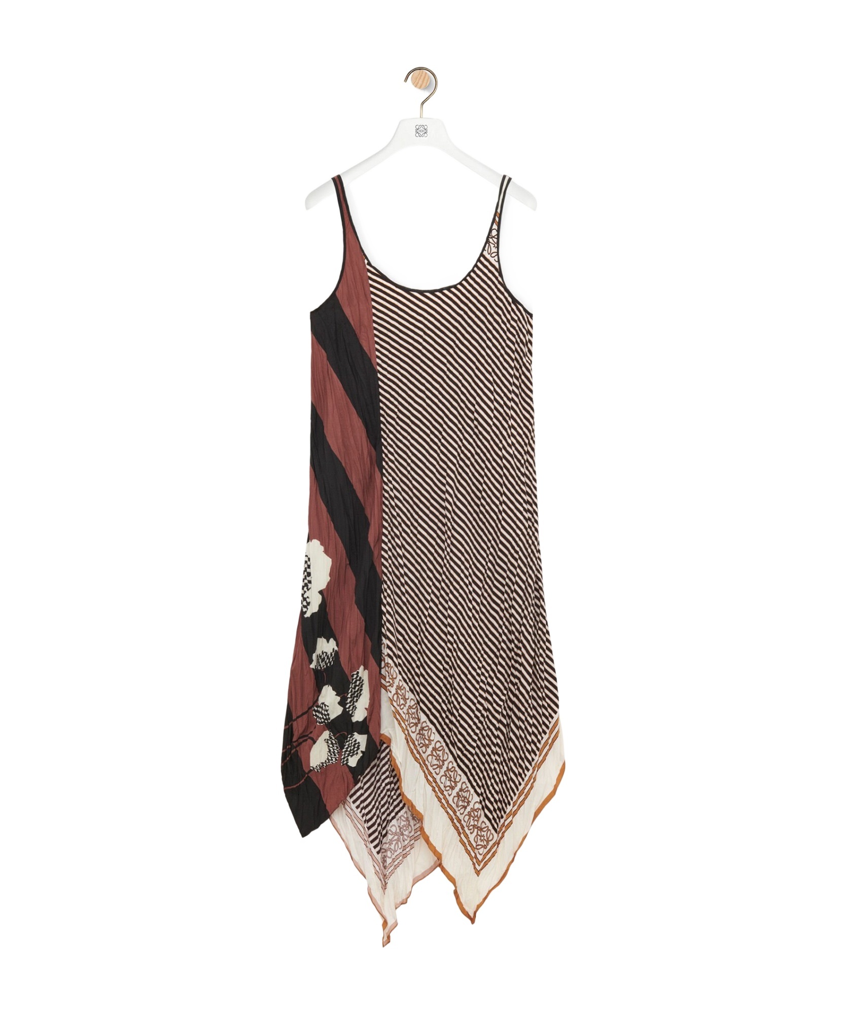 Loewe Printed Crinkled Midi Dress In Multicolor