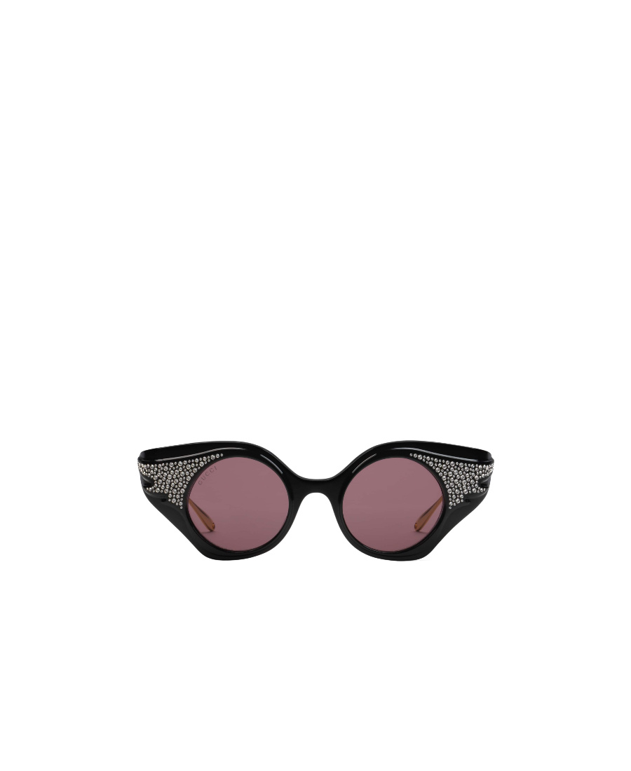 Gucci Cat-eye Sunglasses With Crystals In Gray