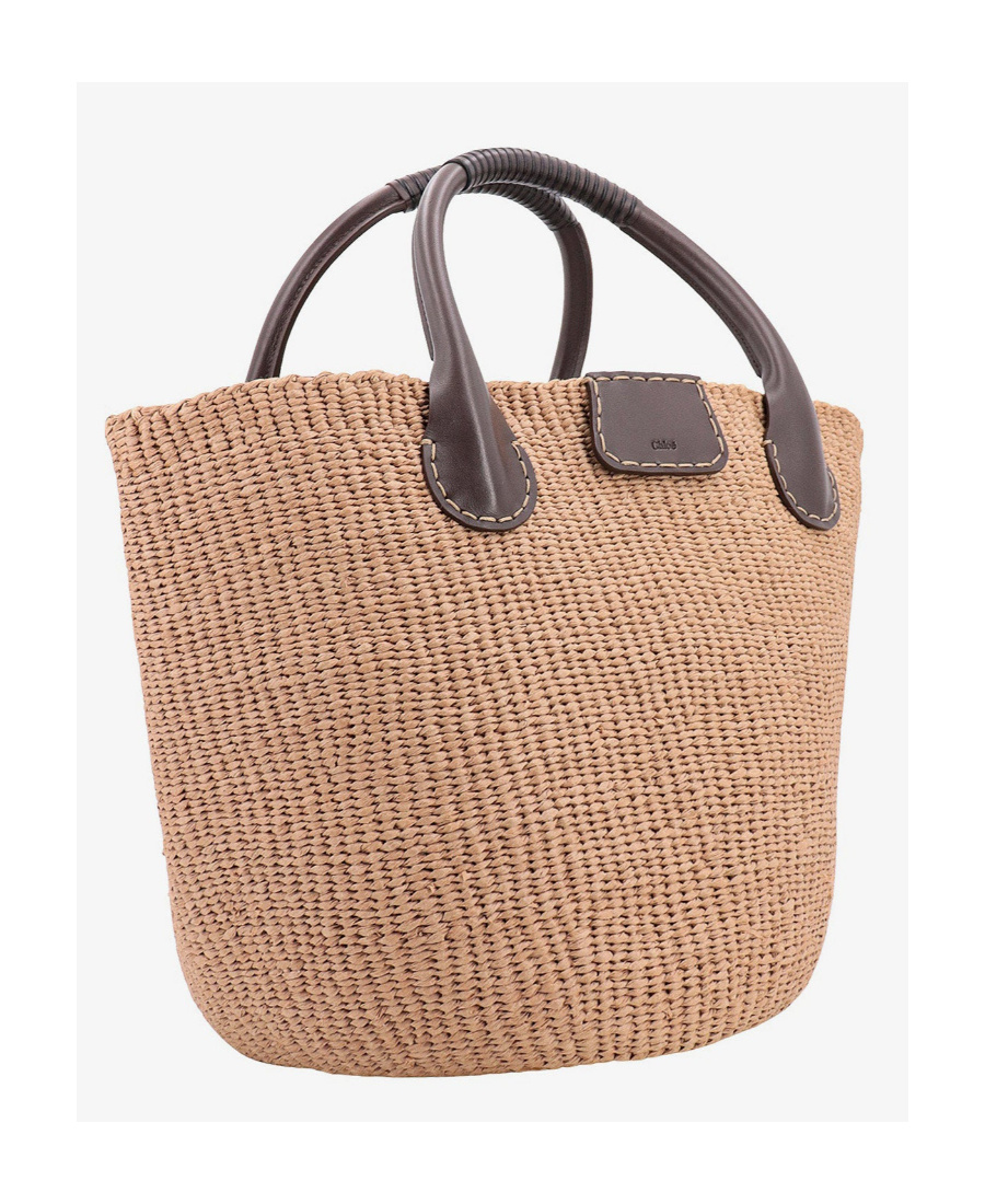 Chloé Logo Handbag In Nude