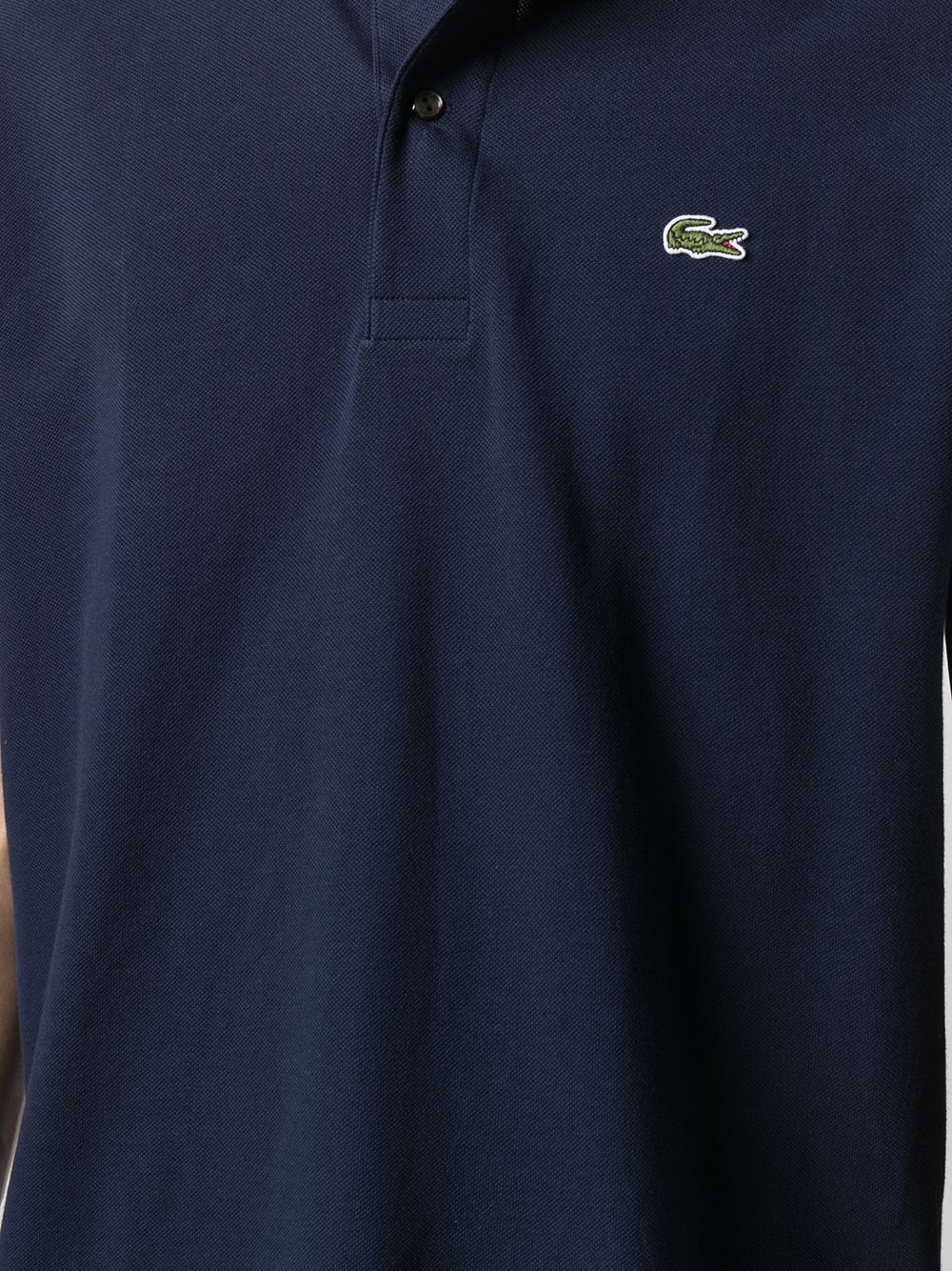 Lacoste Logo Patch Short-sleeved Polo Shirt In Black