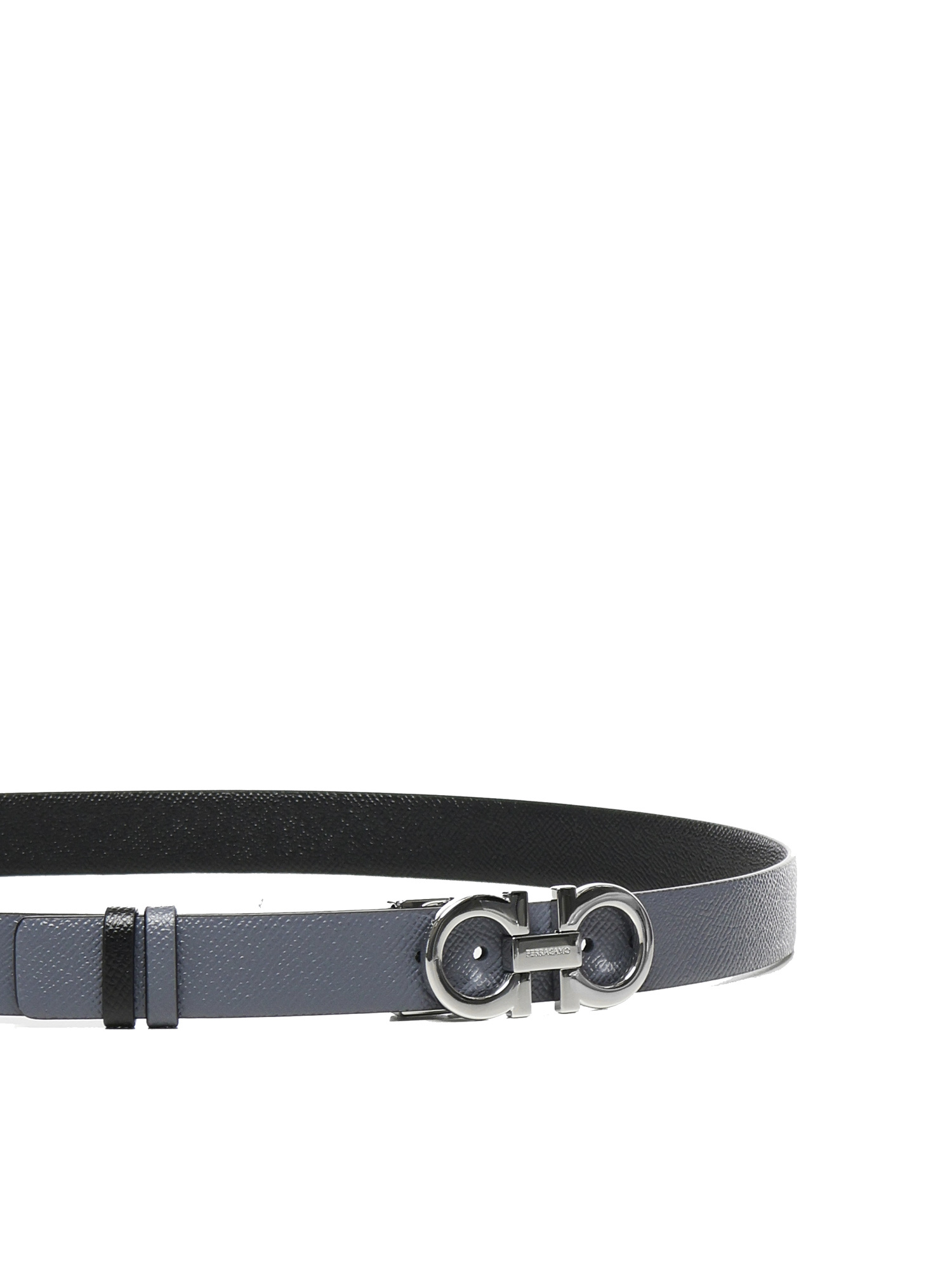 Ferragamo Gancini Reversible And Adjustable Belt In Blue