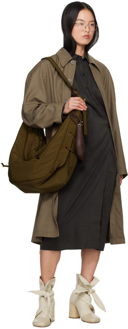 Lemaire Belted Trench Coat In Brown