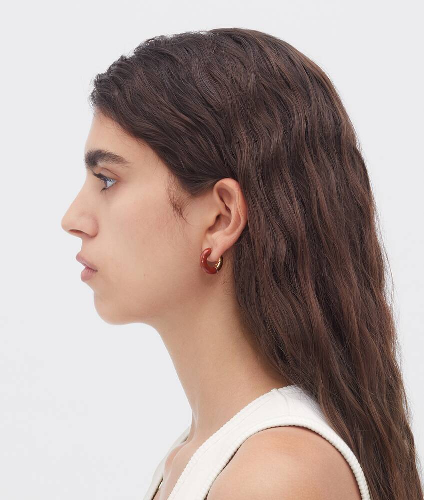 Bottega Veneta Logo Earrings In Red
