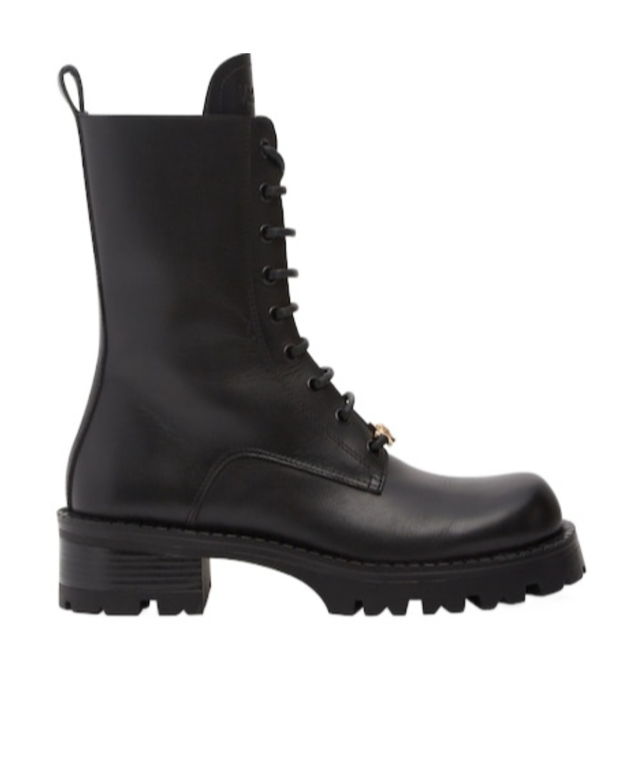 Versace Logo Lace Up Boots