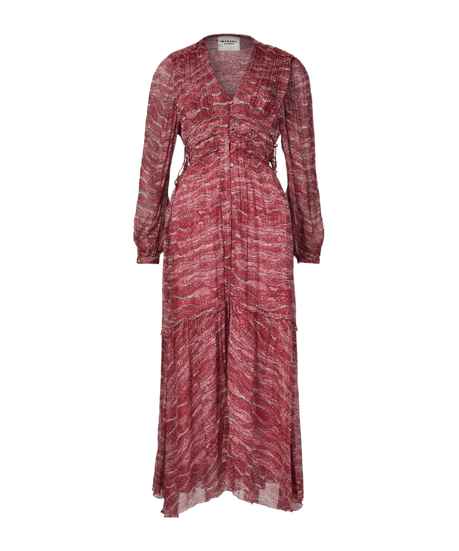 Shop Isabel Marant Étoile Long Sleeve Dress In Red