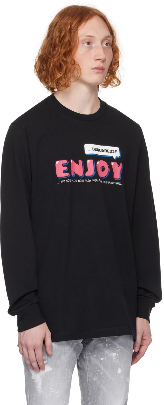 Dsquared2 'enjoy' Skater Long-sleeved T-shirt In Black